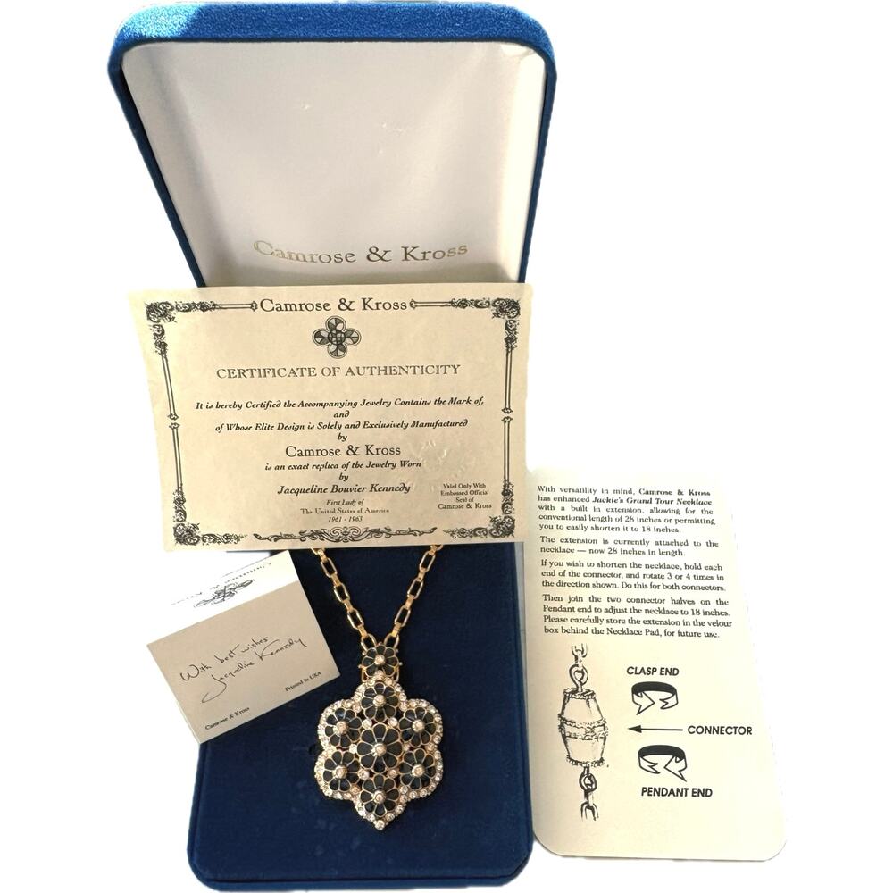 VTG Camrose & Kross Jackie Kennedy Necklace w Orig. Box & COA